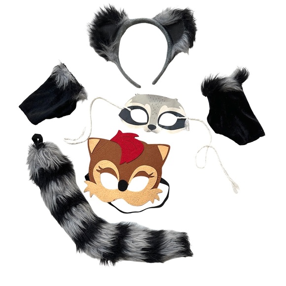 Kids Raccoon Costume Set Plus Extra Mask - Picture 1 of 1